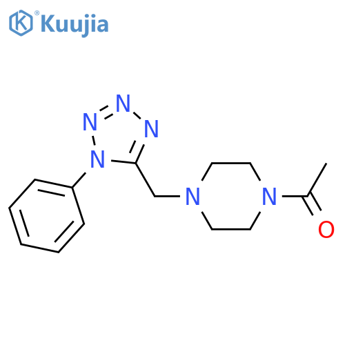 1-{4-[(1-phenyl-1H-1,2,3,4-tetrazol-5-yl)methyl]piperazin-1-yl}ethan-1-one structure