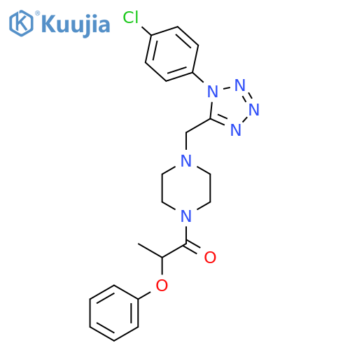 1-(4-{[1-(4-chlorophenyl)-1H-1,2,3,4-tetrazol-5-yl]methyl}piperazin-1-yl)-2-phenoxypropan-1-one structure