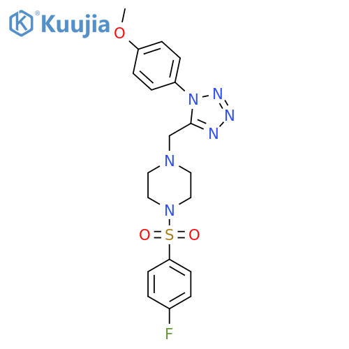 1-(4-fluorobenzenesulfonyl)-4-{[1-(4-methoxyphenyl)-1H-1,2,3,4-tetrazol-5-yl]methyl}piperazine structure
