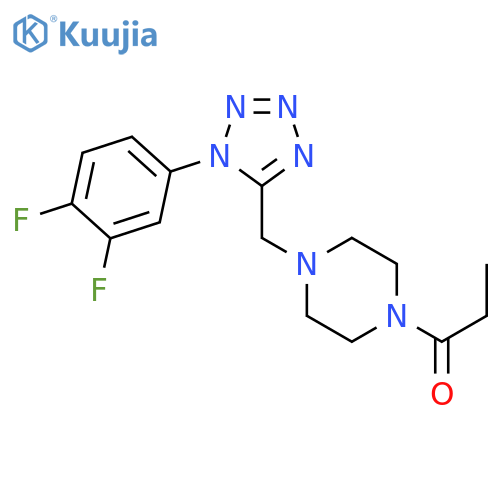 1-(4-{1-(3,4-difluorophenyl)-1H-1,2,3,4-tetrazol-5-ylmethyl}piperazin-1-yl)propan-1-one structure