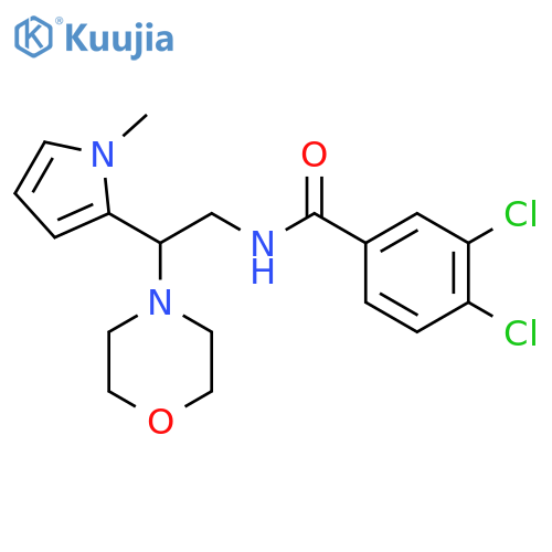 3,4-dichloro-N-[2-(1-methyl-1H-pyrrol-2-yl)-2-(morpholin-4-yl)ethyl]benzamide structure