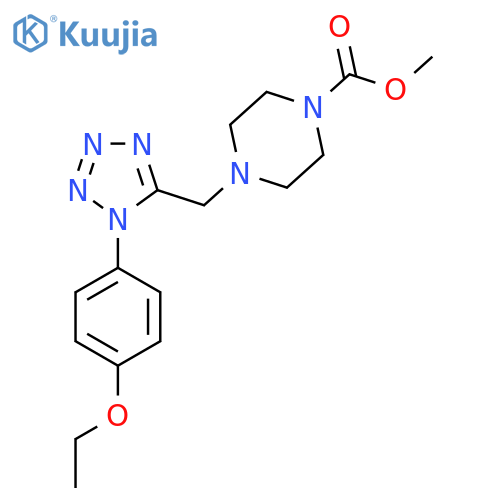 methyl 4-{[1-(4-ethoxyphenyl)-1H-1,2,3,4-tetrazol-5-yl]methyl}piperazine-1-carboxylate structure