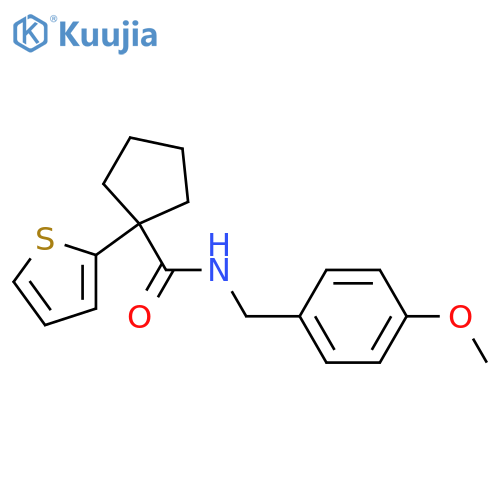 N-[(4-methoxyphenyl)methyl]-1-(thiophen-2-yl)cyclopentane-1-carboxamide structure