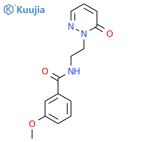 3-methoxy-N-[2-(6-oxo-1,6-dihydropyridazin-1-yl)ethyl]benzamide structure