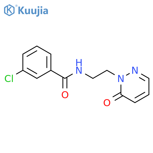 3-chloro-N-[2-(6-oxopyridazin-1-yl)ethyl]benzamide structure