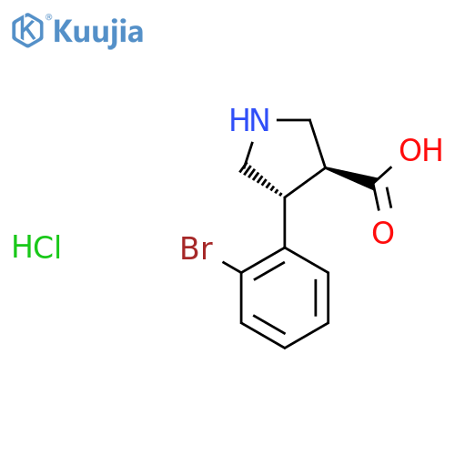 (3S,4R)-4-(2-Bromophenyl)pyrrolidine-3-carboxylic acid hydrochloride structure