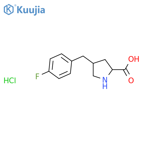 (2S,4R)-4-(4-Fluorobenzyl)pyrrolidine-2-carboxylic acid hydrochloride structure