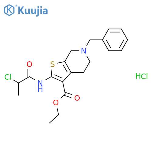 ethyl 6-benzyl-2-(2-chloropropanamido)-4H,5H,6H,7H-thieno2,3-cpyridine-3-carboxylate hydrochloride structure