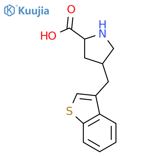 (2S,4R)-4-(Benzo[b]thiophen-3-ylmethyl)pyrrolidine-2-carboxylic acid structure