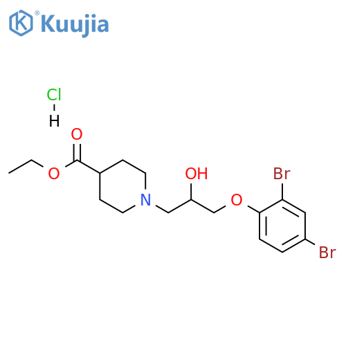 ethyl 1-[3-(2,4-dibromophenoxy)-2-hydroxypropyl]piperidine-4-carboxylate hydrochloride structure