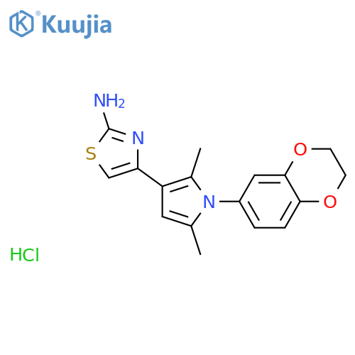 4-1-(2,3-Dihydro-1,4-benzodioxin-6-yl)-2,5-dimethyl-1H-pyrrol-3-yl-1,3-thiazol-2-amine Hydrochloride structure