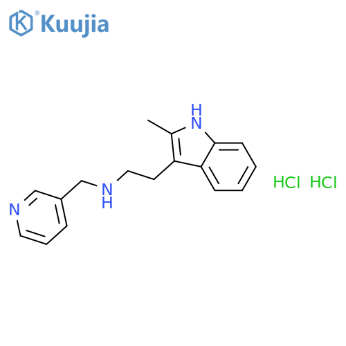 [2-(2-methyl-1H-indol-3-yl)ethyl][(pyridin-3-yl)methyl]amine dihydrochloride structure