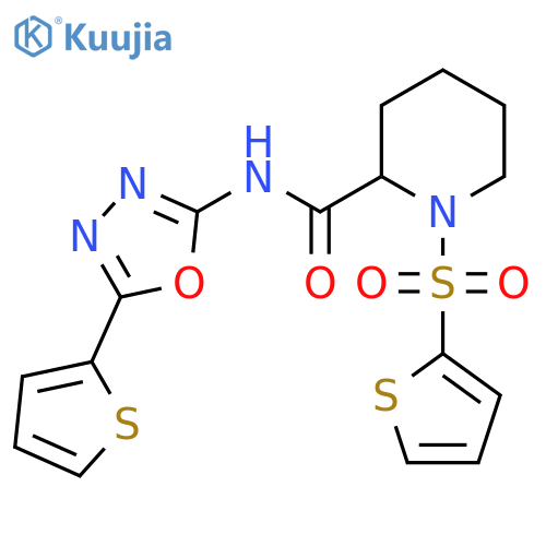 N-[5-(thiophen-2-yl)-1,3,4-oxadiazol-2-yl]-1-(thiophene-2-sulfonyl)piperidine-2-carboxamide structure