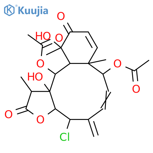 Benzo[4,5]cyclodeca[1,2-b]furan-2,11(1H,3aH)-dione,8,13-bis(acetyloxy)-4-chloro-4,5,8,8a,12,12a,13,13a-octahydro-12,13a-dihydroxy-1,8a,12-trimethyl-5-methylene-,(1R,3aR,4S,6Z,8S,8aS,12S,12aS,13R,13aR)- (9CI) structure