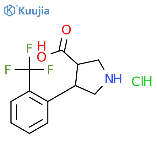 trans-4-(2-(Trifluoromethyl)phenyl)pyrrolidine-3-carboxylic acid hydrochloride structure