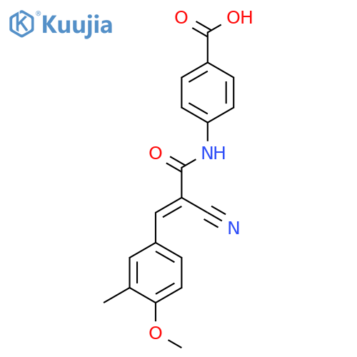 4-[2-Cyano-3-(4-methoxy-3-methylphenyl)prop-2-enamido]benzoic acid structure