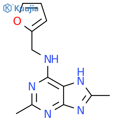 N-(furan-2-yl)methyl-2,8-dimethyl-9H-purin-6-amine structure
