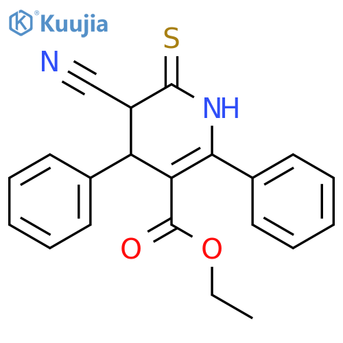 Ethyl 5-Cyano-2,4-diphenyl-6-thioxo-1,4,5,6-tetrahydro-3-pyridinecarboxylate structure