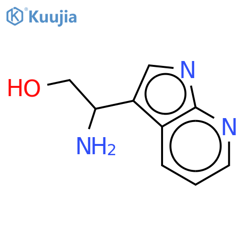 2-amino-2-{1H-pyrrolo2,3-bpyridin-3-yl}ethan-1-ol structure