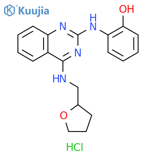 2-[(4-{[(oxolan-2-yl)methyl]amino}quinazolin-2-yl)amino]phenol hydrochloride structure