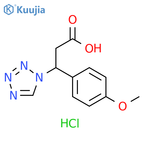 3-(4-methoxyphenyl)-3-(1{H}-tetrazol-1-yl)propanoic acid structure