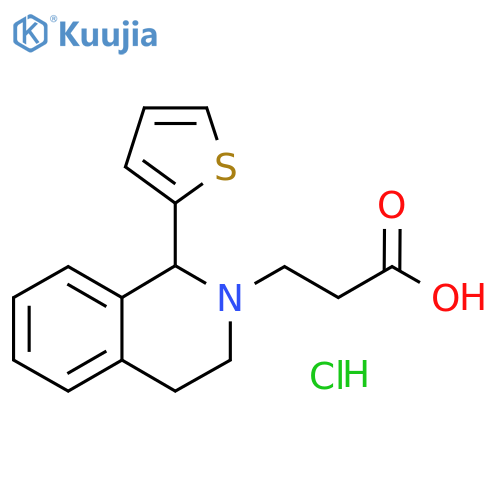 3-[1-(thiophen-2-yl)-1,2,3,4-tetrahydroisoquinolin-2-yl]propanoic acid hydrochloride structure