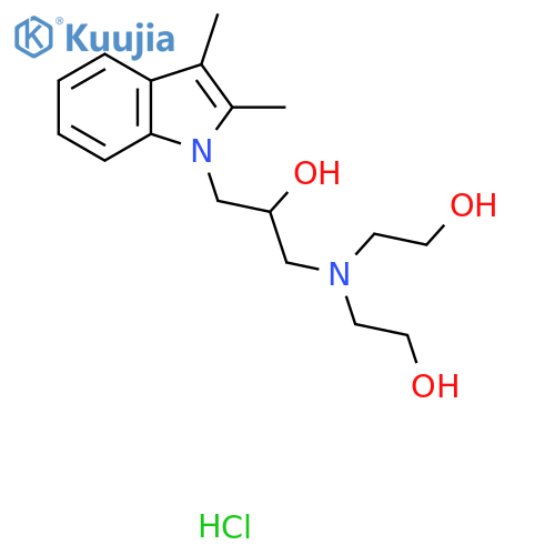 1-[bis(2-hydroxyethyl)amino]-3-(2,3-dimethyl-1H-indol-1-yl)propan-2-ol hydrochloride structure