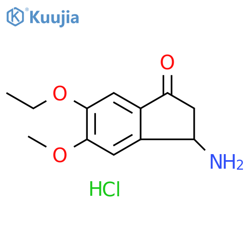 3-amino-6-ethoxy-5-methoxy-2,3-dihydro-1H-inden-1-one hydrochloride structure