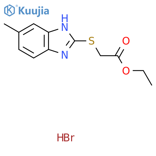 Ethyl 2-[(6-methyl-1H-benzimidazol-2-yl)sulfanyl]acetate;hydrobromide structure