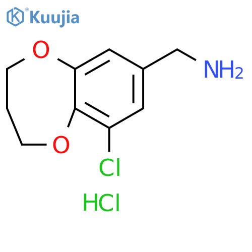 (9-chloro-3,4-dihydro-2H-1,5-benzodioxepin-7-yl)methanamine hydrochloride structure