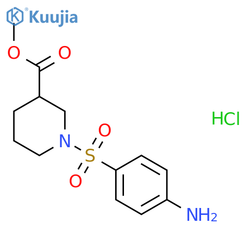 methyl 1-(4-aminobenzenesulfonyl)piperidine-3-carboxylate hydrochloride structure