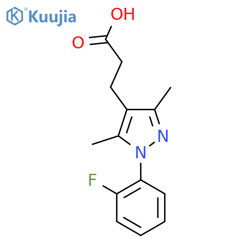 3-[1-(2-Fluorophenyl)-3,5-dimethyl-1H-pyrazol-4-YL]propanoic acid structure