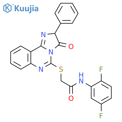 N-(2,5-difluorophenyl)-2-({3-oxo-2-phenyl-2H,3H-imidazo[1,2-c]quinazolin-5-yl}sulfanyl)acetamide structure