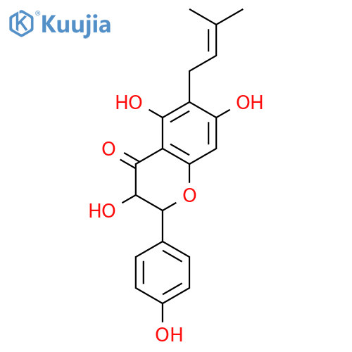 4H-1-Benzopyran-4-one,2,3-dihydro-3,5,7-trihydroxy-2-(4-hydroxyphenyl)-6-(3-methyl-2-buten-1-yl)-,(2R,3R)- structure
