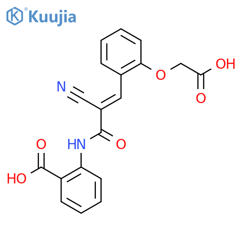 2-{3-[2-(Carboxymethoxy)phenyl]-2-cyanoprop-2-enamido}benzoic acid structure