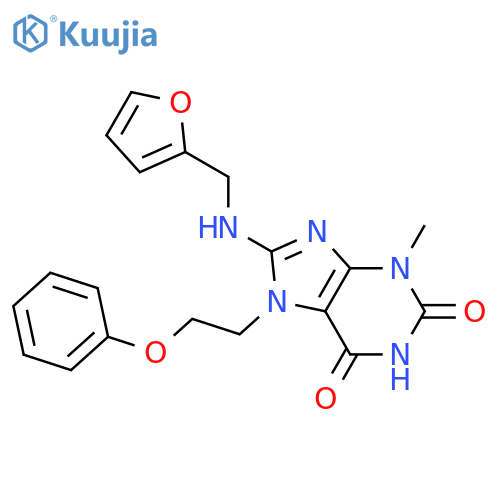 8-{[(furan-2-yl)methyl]amino}-3-methyl-7-(2-phenoxyethyl)-2,3,6,7-tetrahydro-1H-purine-2,6-dione structure