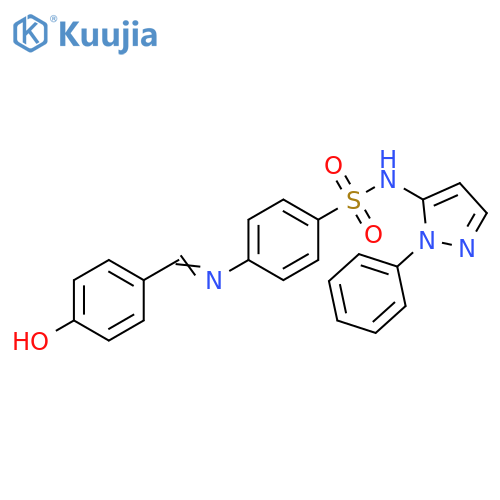 Benzenesulfonamide,4-[[(4-hydroxyphenyl)methylene]amino]-N-(1-phenyl-1H-pyrazol-5-yl)- structure