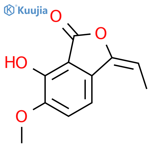 (Z)-3-ethylidene-7-hydroxy-6-methoxyphthalide structure