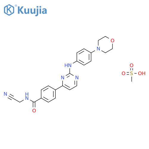 Benzamide, N-(cyanomethyl)-4-[2-[[4-(4-morpholinyl)phenyl]amino]-4-pyrimidinyl]-, methanesulfonate (1:?) structure