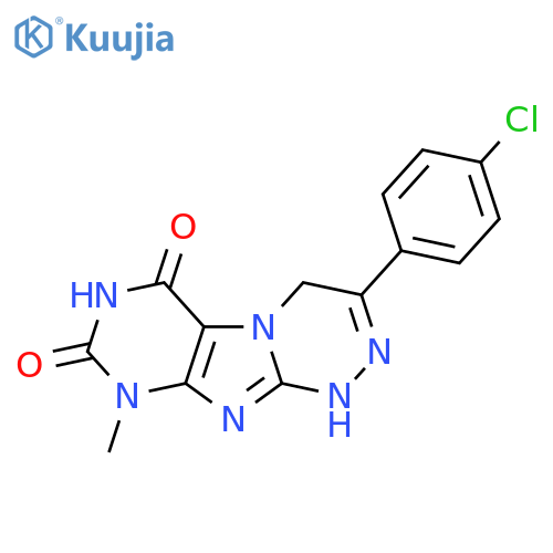 3-(4-chlorophenyl)-9-methyl-1H,4H,6H,7H,8H,9H-[1,2,4]triazino[4,3-g]purine-6,8-dione structure