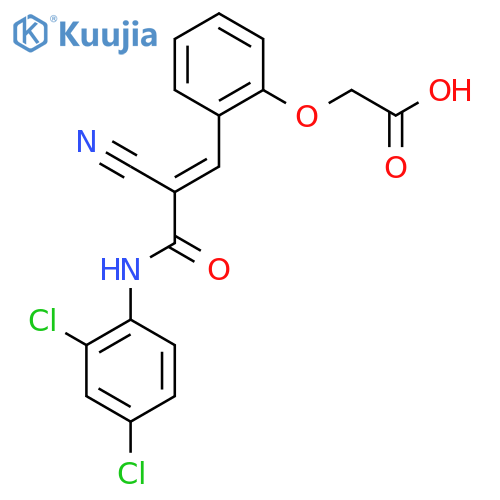 2-[2-[2-Cyano-3-[(2,4-dichlorophenyl)amino]-3-oxo-1-propen-1-yl]phenoxy]acetic acid structure