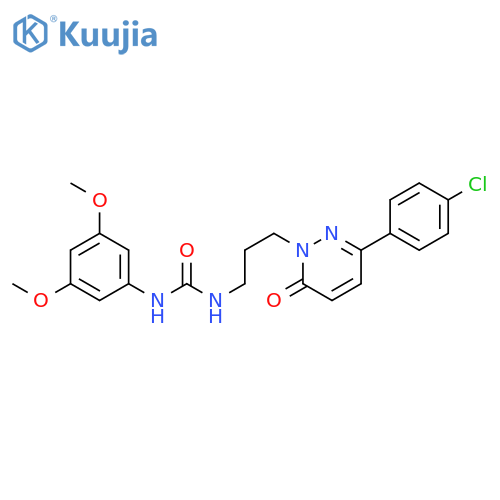 3-{3-[3-(4-chlorophenyl)-6-oxo-1,6-dihydropyridazin-1-yl]propyl}-1-(3,5-dimethoxyphenyl)urea structure
