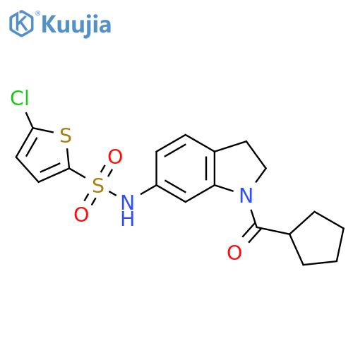 5-chloro-N-(1-cyclopentanecarbonyl-2,3-dihydro-1H-indol-6-yl)thiophene-2-sulfonamide structure