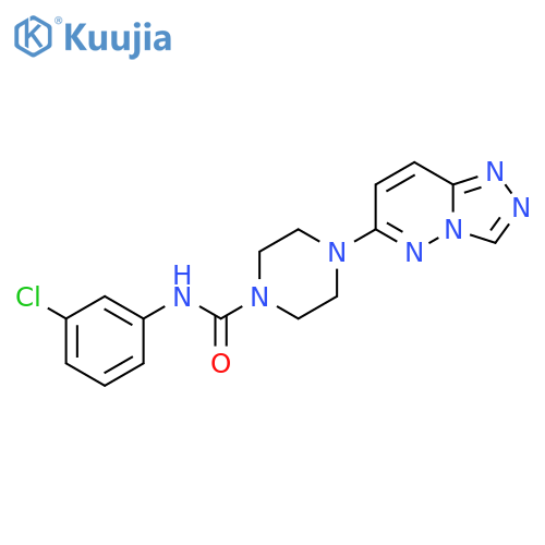 N-(3-chlorophenyl)-4-{[1,2,4]triazolo[4,3-b]pyridazin-6-yl}piperazine-1-carboxamide structure