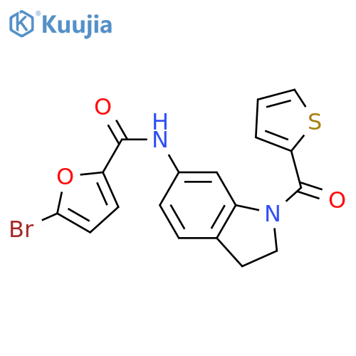 5-bromo-N-[1-(thiophene-2-carbonyl)-2,3-dihydro-1H-indol-6-yl]furan-2-carboxamide structure