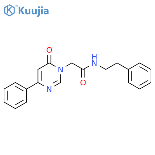 2-(6-oxo-4-phenyl-1,6-dihydropyrimidin-1-yl)-N-(2-phenylethyl)acetamide structure