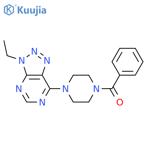 1-benzoyl-4-{3-ethyl-3H-[1,2,3]triazolo[4,5-d]pyrimidin-7-yl}piperazine structure