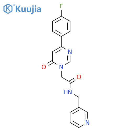 2-[4-(4-fluorophenyl)-6-oxo-1,6-dihydropyrimidin-1-yl]-N-[(pyridin-3-yl)methyl]acetamide structure