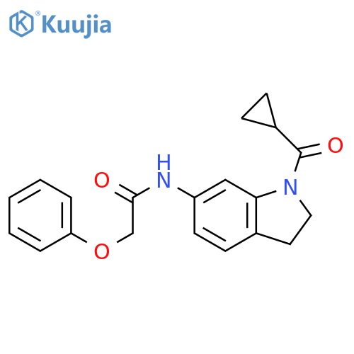 N-(1-cyclopropanecarbonyl-2,3-dihydro-1H-indol-6-yl)-2-phenoxyacetamide structure