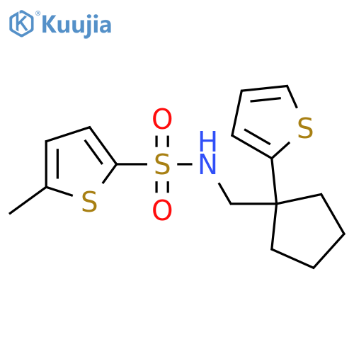 5-methyl-N-{[1-(thiophen-2-yl)cyclopentyl]methyl}thiophene-2-sulfonamide structure